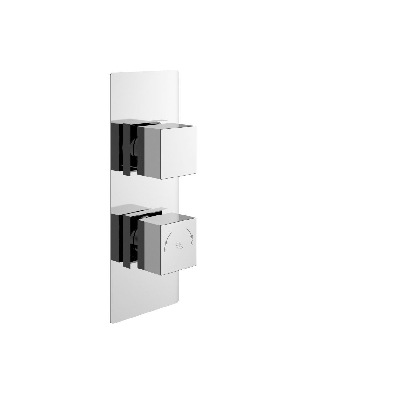 Hudson Reed Square Twin Concealed Thermostatic Shower Valve with 1 Outlet