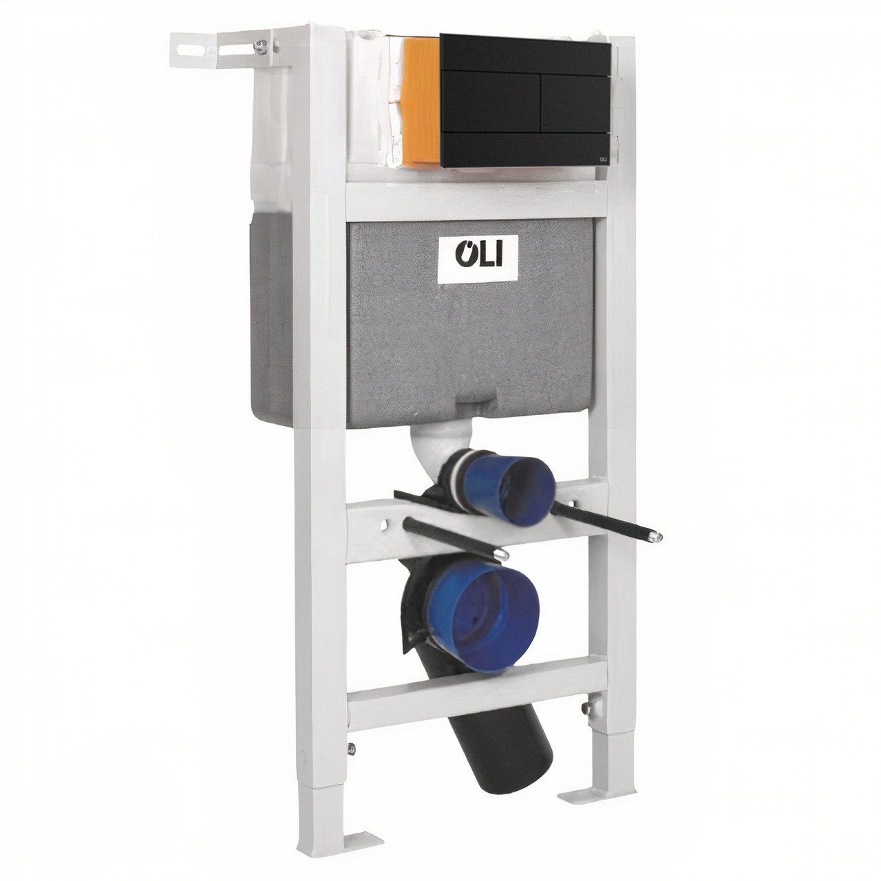 OLI Expert Plus Mechanical Low Height Concealed Cistern with Wall Frame and Slim Dual Flush Plate with Rectangular Buttons