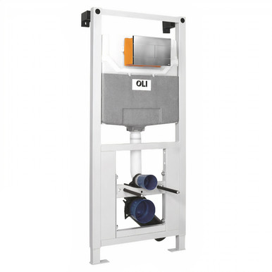 Oli Chrome 120 Plus Mechanical Mid Height Concealed Cistern With Wall Frame And Slim Polished Dual Flush Plate With Rectangular Buttons | | Abs | 500Mm X 1150Mm X 126Mm