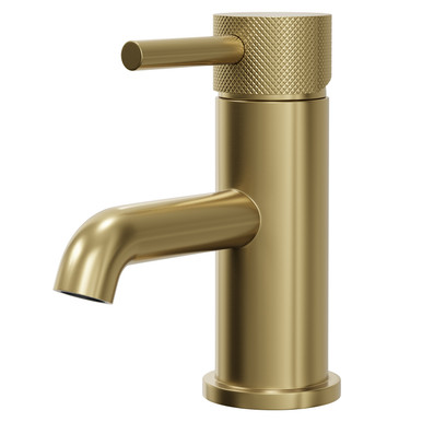 Colore Brushed Brass Round Mono Basin Mixer With Fully Knurled Tap Head | | 54Mm X 177Mm X 140Mm