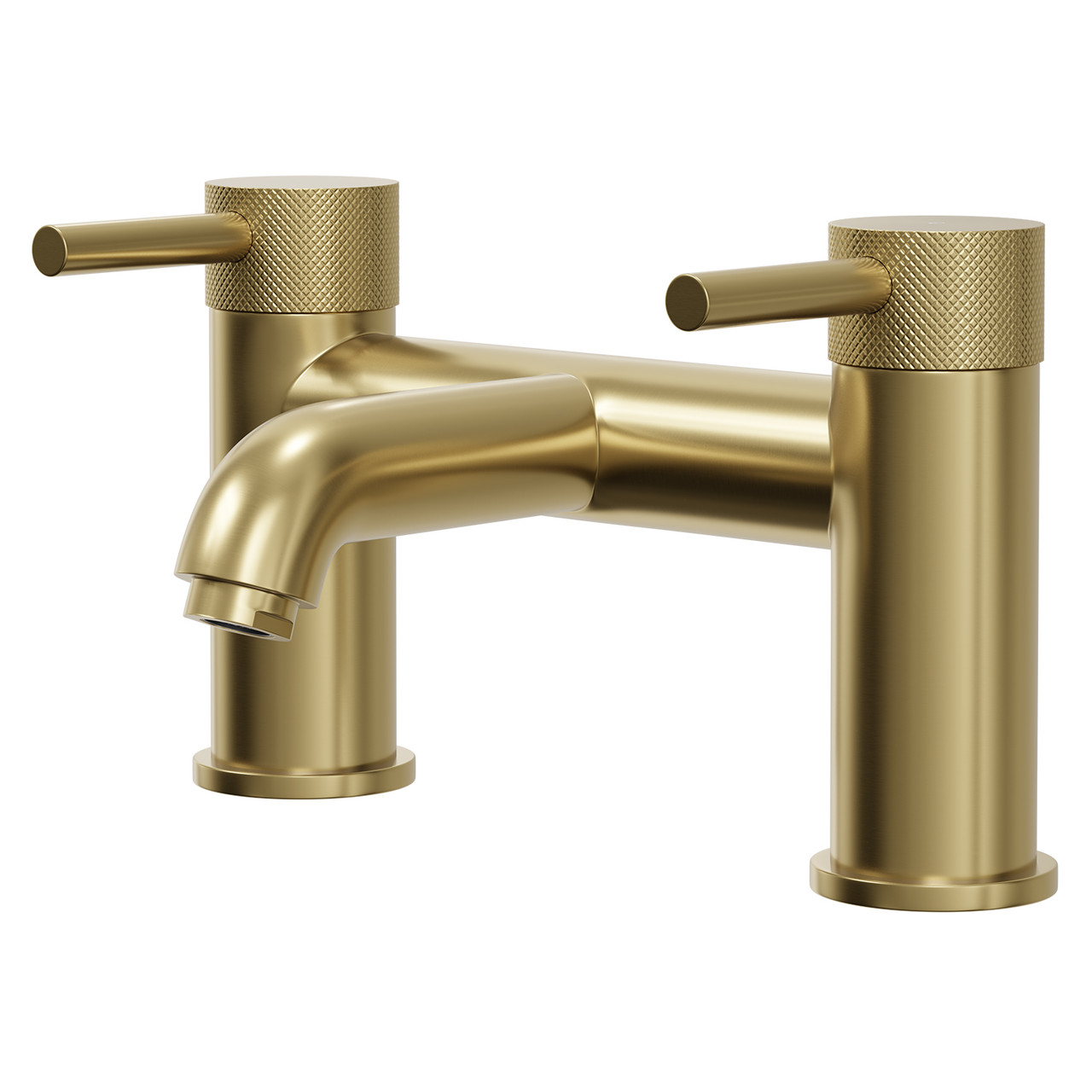 Colore Round Bath Filler with Fully Knurled Tap Heads