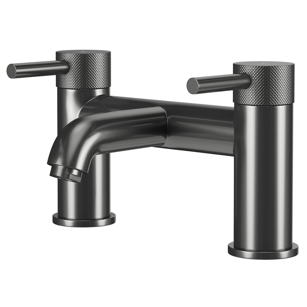 Colore Round Bath Filler with Fully Knurled Tap Heads