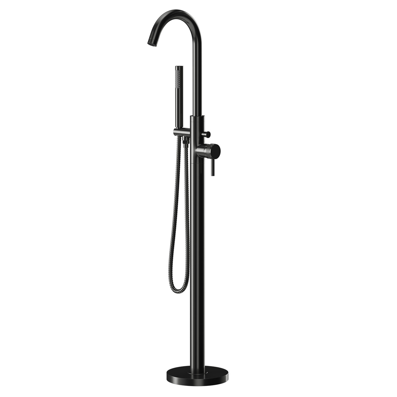Colore Round Freestanding Bath Shower Mixer with Half Knurled Tap Heads