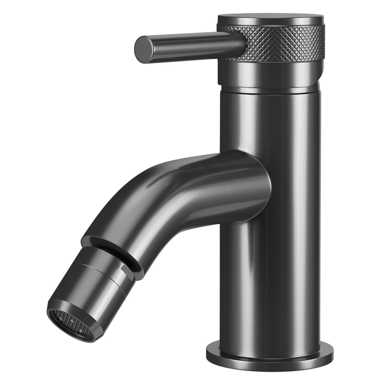Colore Round Bidet Mixer with Half Knurled Tap Head