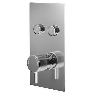 Wholesale Domestic Chrome Circo Polished Concealed Push Button Twin Shower Valve With Fully Knurled Control Handle | | Brass | 120Mm X 220Mm X 50Mm