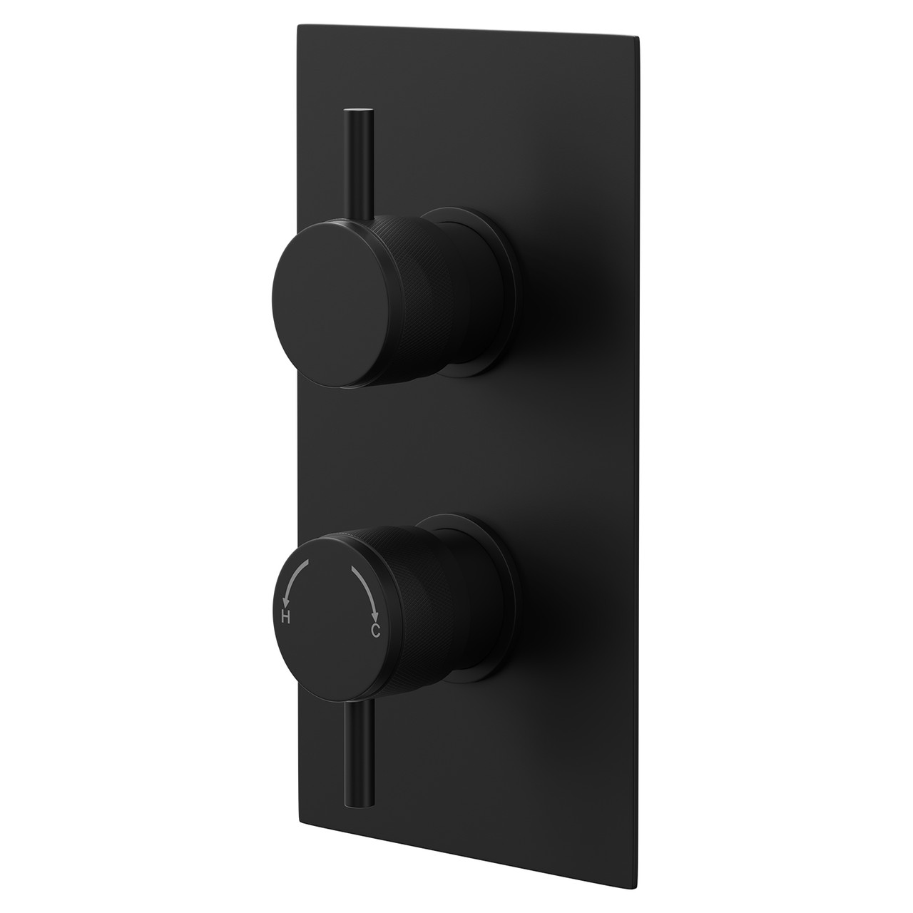 Colore Round Concealed Twin Thermostatic Shower Valve with Fully Knurled Control Handles
