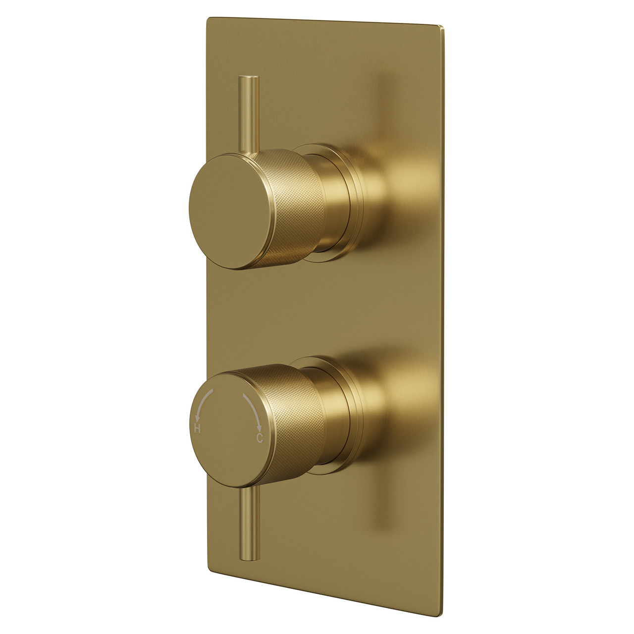 Colore Round Concealed Twin Thermostatic Shower Valve with Fully Knurled Control Handles