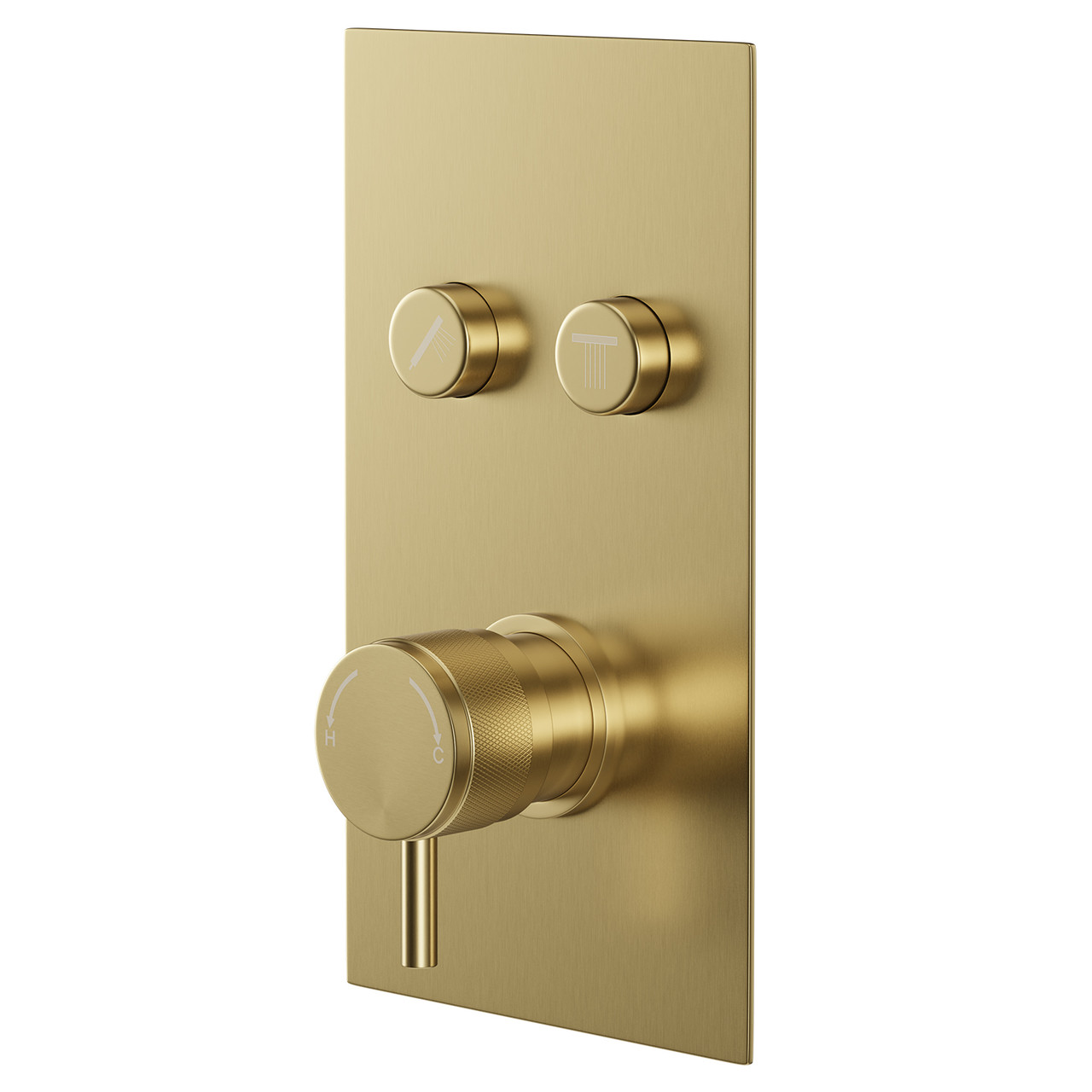 Colore Round Concealed Push Button Shower Valve with Half Knurled Control Handle