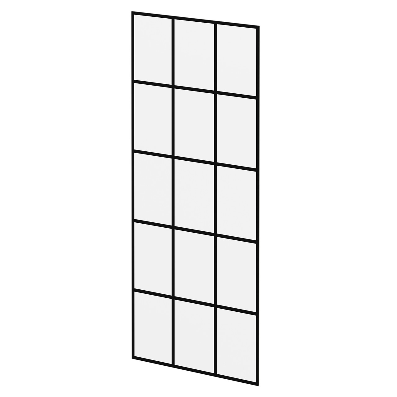 Pacco 8mm Clear with Printed Crittall Frame Walk In Shower Glass