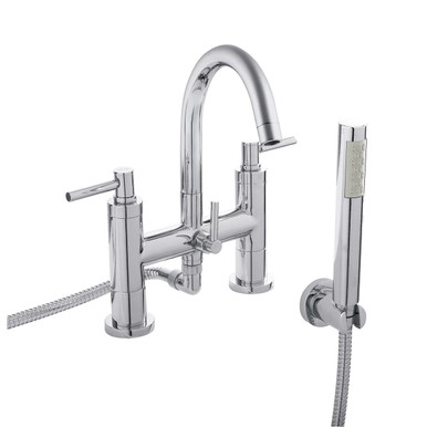 Hudson Reed Chrome Tec Lever Bath And Shower Mixer Tap With Swivel Spout And Shower Kit | | Brass | 230Mm X 320Mm