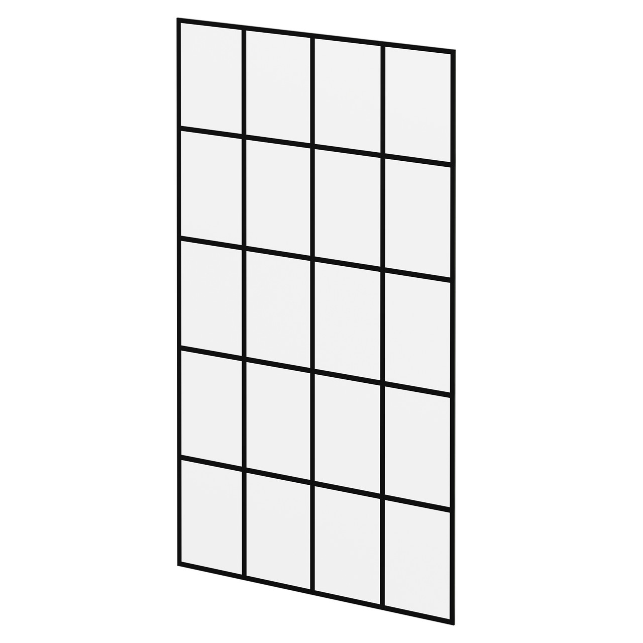 Pacco 8mm Clear with Printed Crittall Frame Walk In Shower Glass