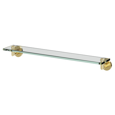 Colore Brushed Brass Orbit And Glass Wall Mounted Vanity Shelf | | 600Mm