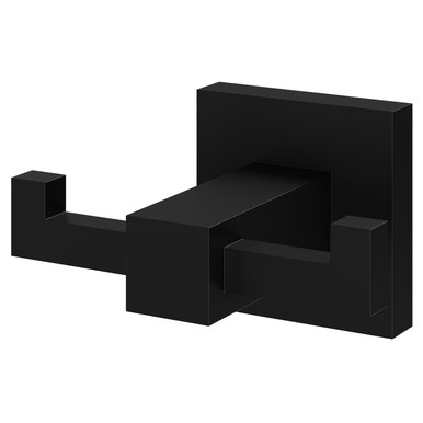 Colore Matt Black Vector Wall Mounted Double Robe Hook | | Brass | 85Mm X 50Mm X 65Mm