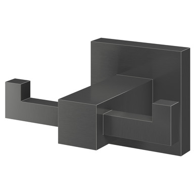 Colore Gunmetal Grey Vector Wall Mounted Double Robe Hook | | Brass | 85Mm X 50Mm X 65Mm