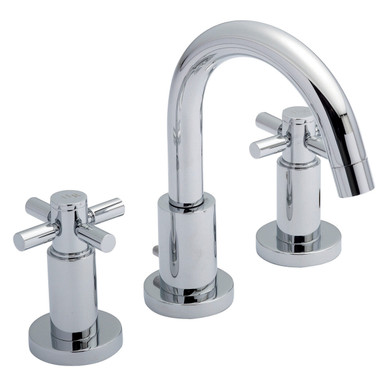 Hudson Reed Chrome Tec Crosshead 3 Tap Hole Basin Mixer Tap | | Brass | 130Mm X 190Mm