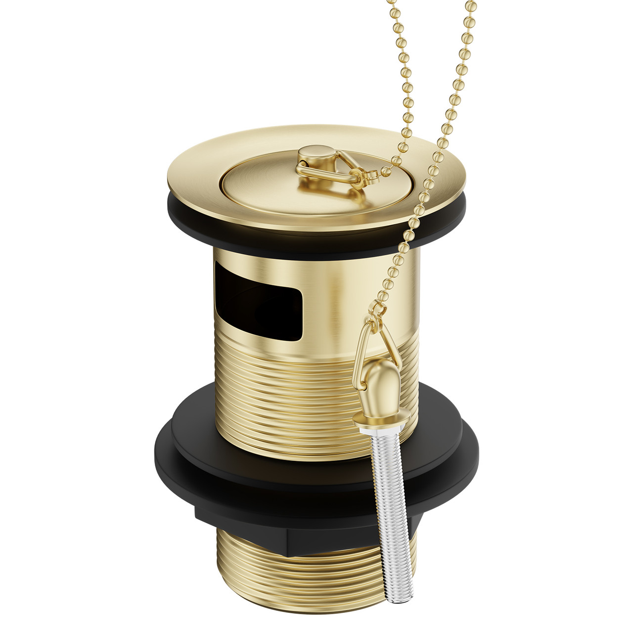 Colore Traditional Basin Waste and Overflow with Brass Plug and Ball Chain