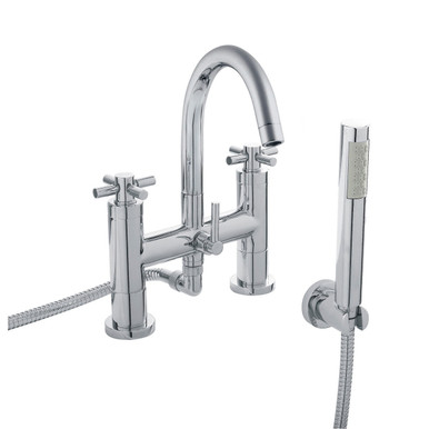 Hudson Reed Chrome Tec Crosshead Bath And Shower Mixer Tap | | Brass | 230Mm X 319Mm