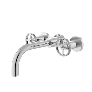 Hudson Reed Chrome Revolution Industrial Wall Mounted Basin Mixer Tap | | Brass | 255Mm X 113Mm