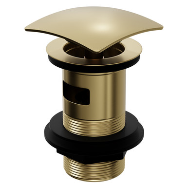 Colore Brushed Brass Square Slotted Click Clack Basin Waste | | 62Mm X 102Mm X 62Mm