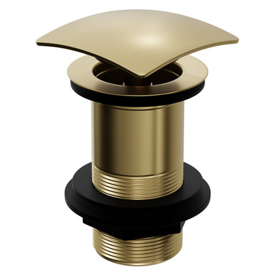 Colore Brushed Brass Square Unslotted Click Clack Basin Waste | | 62Mm X 102Mm X 62Mm