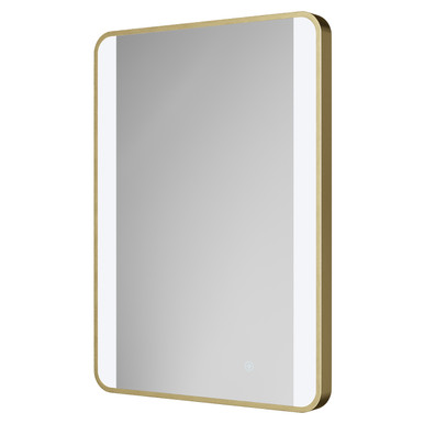 Colore Brushed Brass Wade Illuminated Dimmable Led Mirror With Demister And Touch Sensor | | Glass/Aluminium | 500Mm X 700Mm