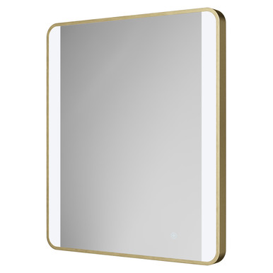 Colore Brushed Brass Wade Illuminated Dimmable Led Mirror With Demister And Touch Sensor | | Glass/Aluminium | 600Mm X 800Mm