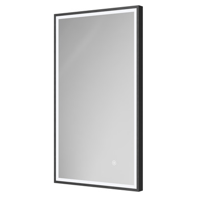 Colore Matt Black Madison Illuminated Dimmable Led Mirror With Demister And Touch Sensor | | Glass/Aluminium | 400Mm X 700Mm