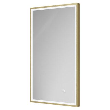 Colore Brushed Brass Madison Illuminated Dimmable Led Mirror With Demister And Touch Sensor | | Glass/Aluminium | 400Mm X 700Mm