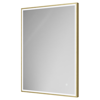 Colore Brushed Brass Madison Illuminated Dimmable Led Mirror With Demister And Touch Sensor | | Glass/Aluminium | 600Mm X 800Mm