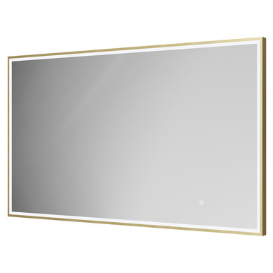 Colore Brushed Brass Madison Illuminated Dimmable Led Mirror With Demister And Touch Sensor | | Glass/Aluminium | 1200Mm X 700Mm