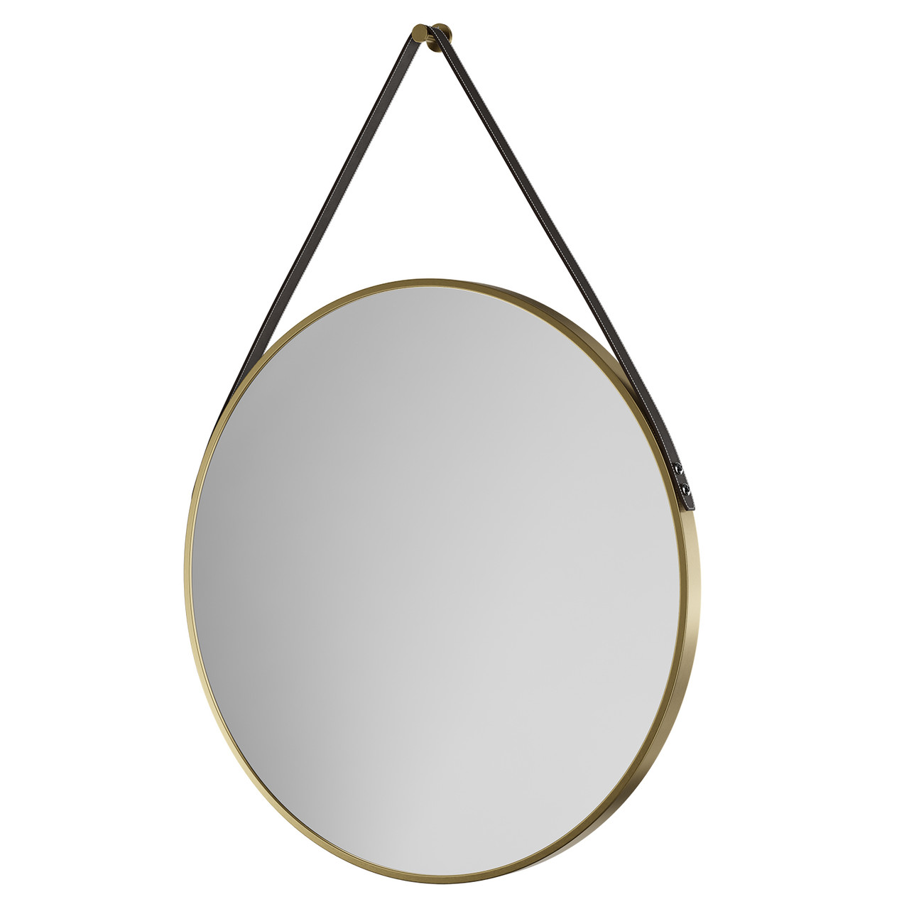 Oakmount Colore Frame with Tan Strap Round Mirror
