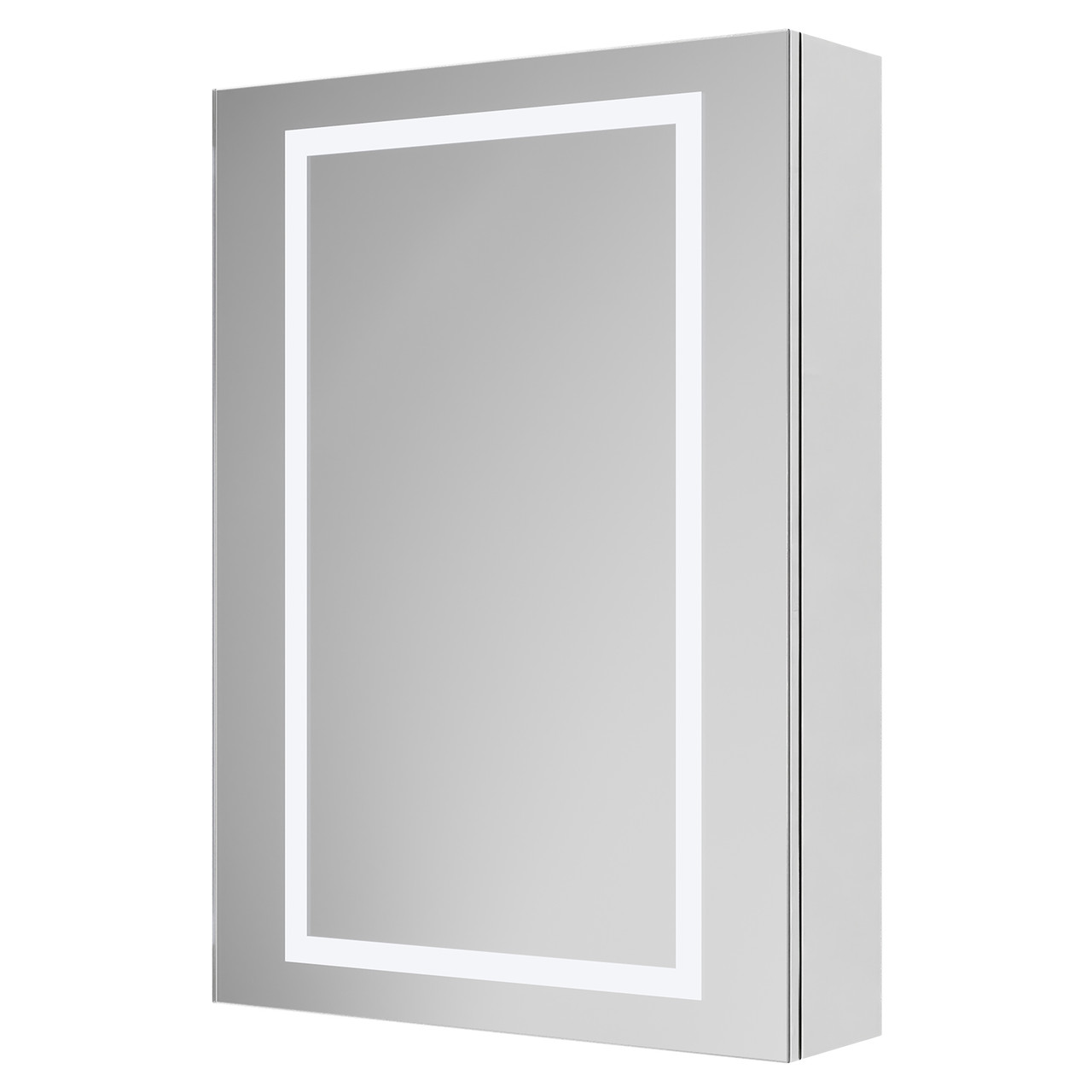 Quail Single Door Illuminated LED Mirrored Cabinet with Demister and Infrared Sensor and Shaver Socket