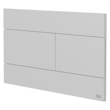 Oli White Slim Flush Plate With Rectangular Push Buttons | | Plastic | 255Mm