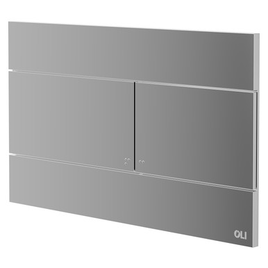 Oli Chrome Slim Polished Flush Plate With Rectangular Push Buttons | | Plastic | 255Mm