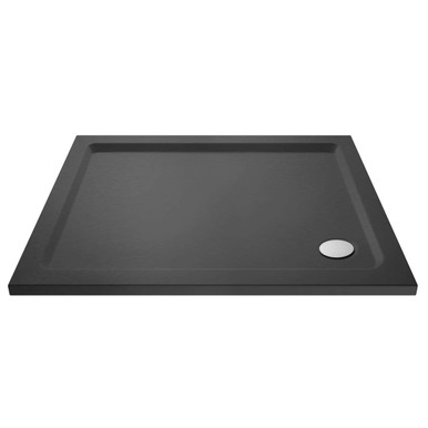 Nuie Slate Grey Rectangular Shower Tray With Corner Waste | | Acrylic/Stone Resin | 1000Mm X 700Mm