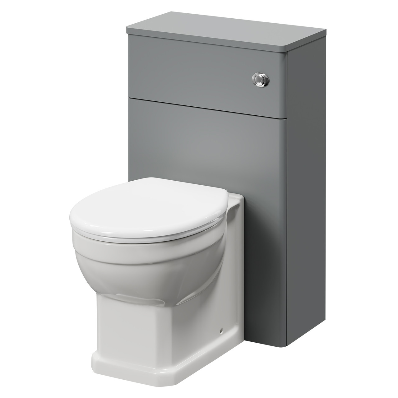 Danbury Toilet Unit and Traditional Back to Wall Toilet Pan with Soft Close Toilet Seat