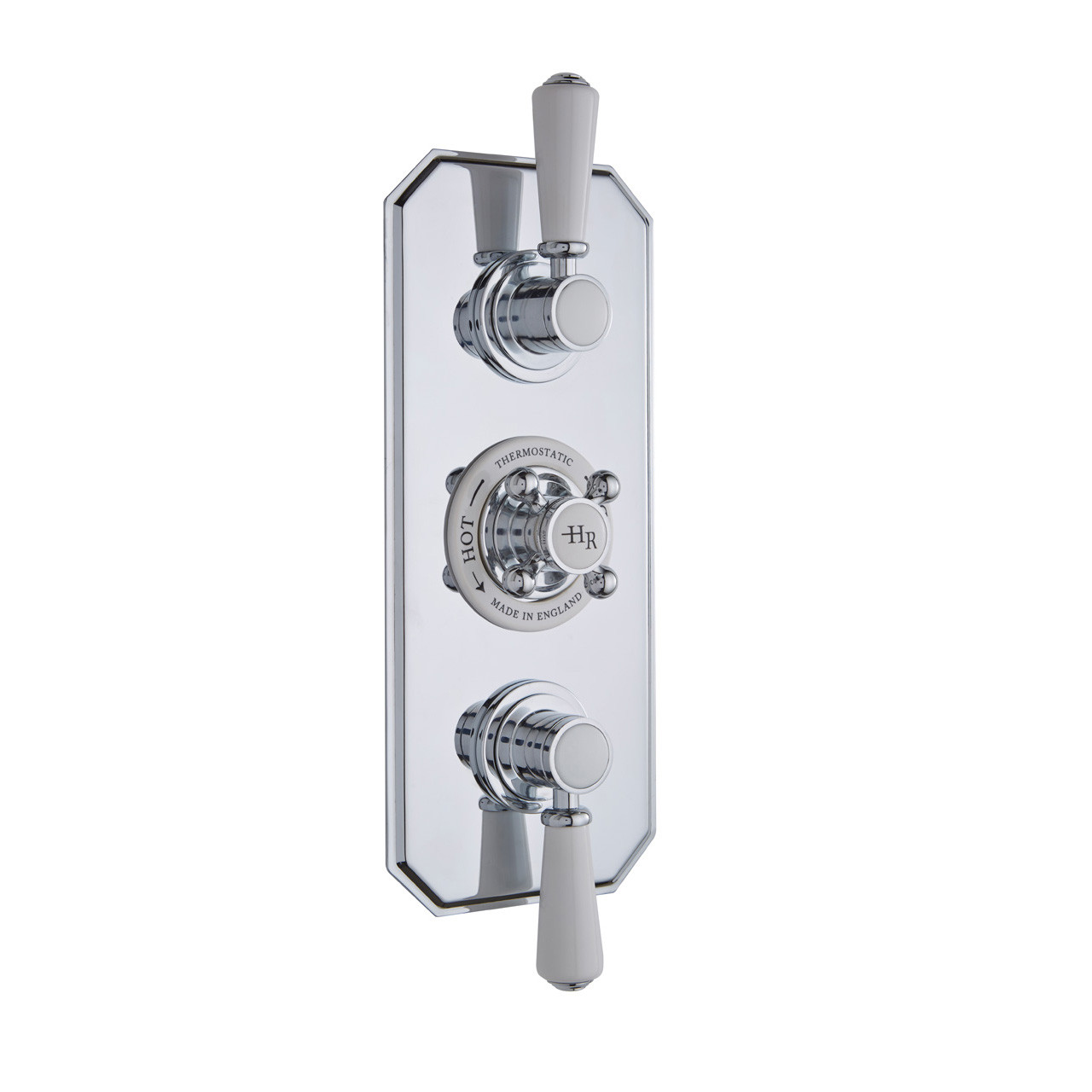 Old London Topaz White Lever Concealed Triple Thermostatic Shower Valve with 2 Outlets