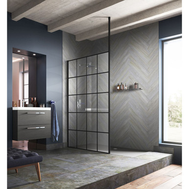 Nuie Matt Black Wetroom Shower Screen Ceiling Post | | Aluminium | 3000Mm