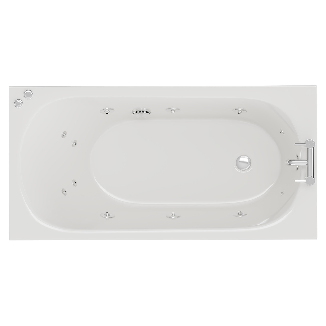 Compact 12 Jet Chrome V-Tec Single Ended Whirlpool Bath