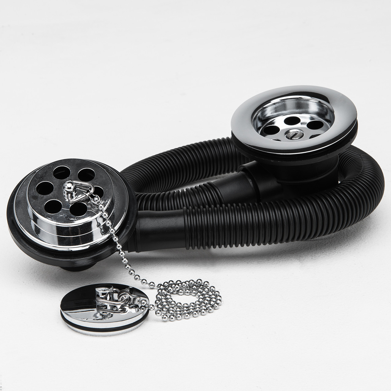 Nuie Standard Bath Waste and Overflow with Plug and Ball Chain