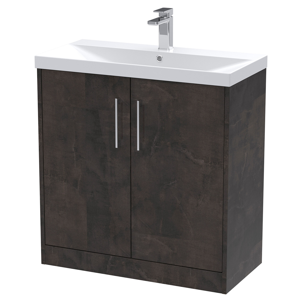 Hudson Reed Juno Matt Floor Standing 2 Door Vanity Unit and Thin Edge Ceramic Basin
