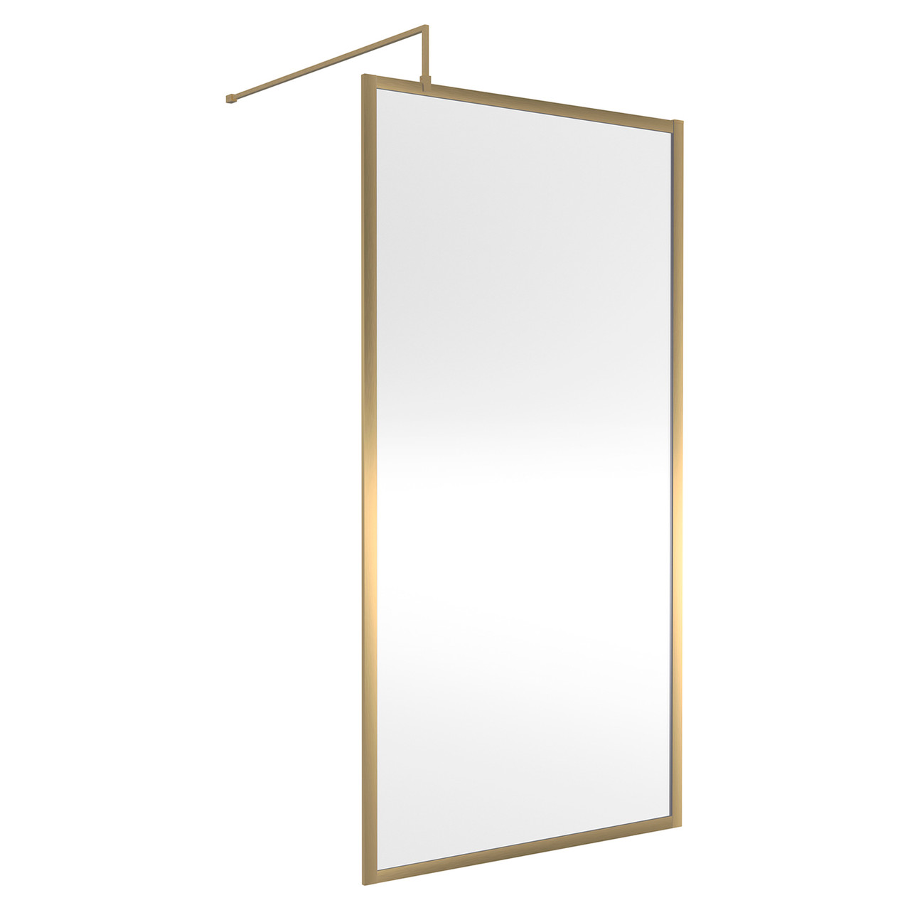 Nuie Full Outer Frame Wetroom Shower Screen with Support Bar