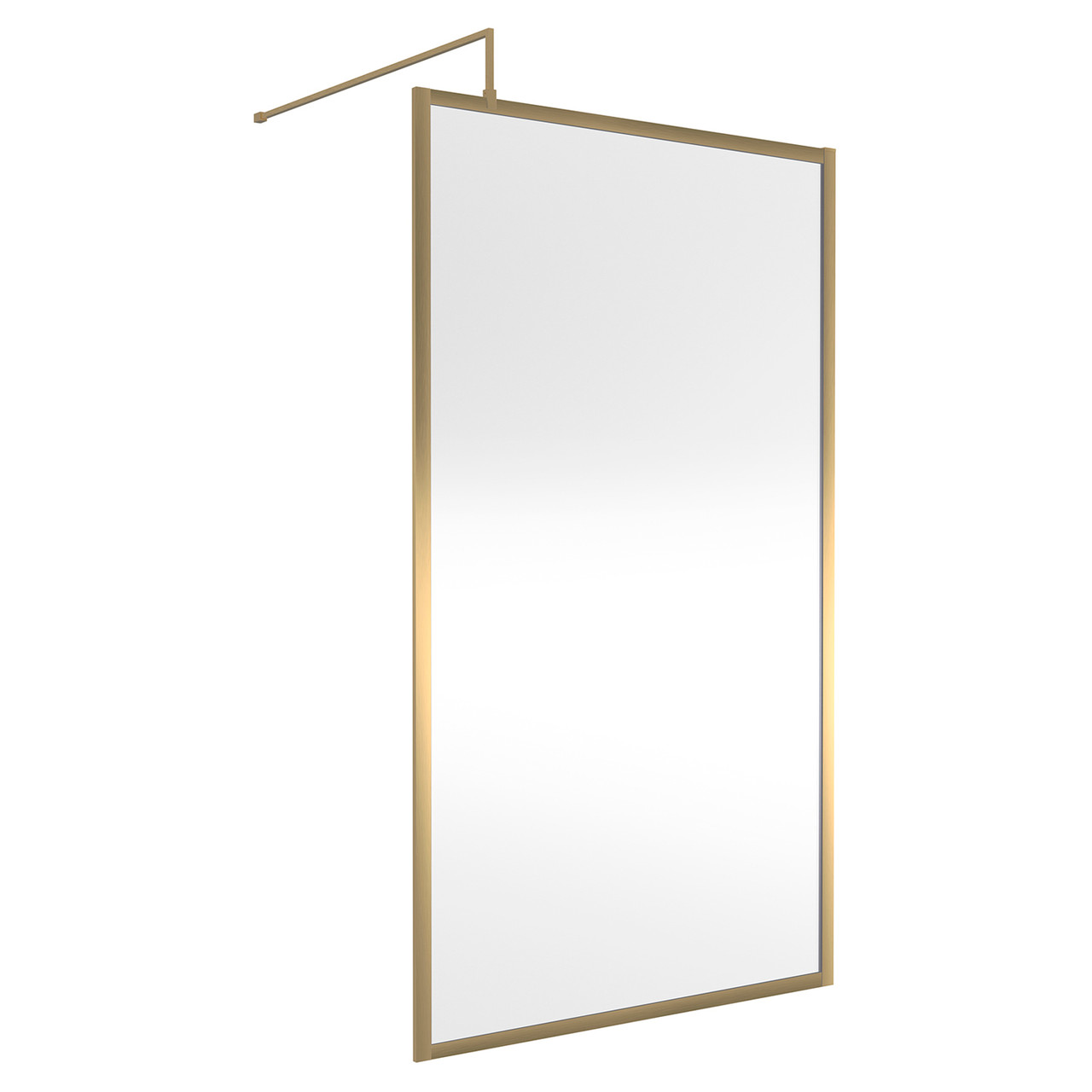 Nuie Full Outer Frame Wetroom Shower Screen with Support Bar