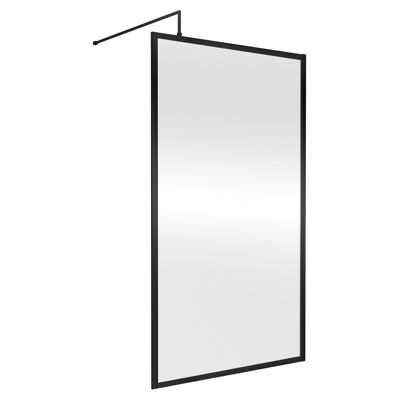 Nuie Full Outer Frame Wetroom Shower Screen with Support Bar
