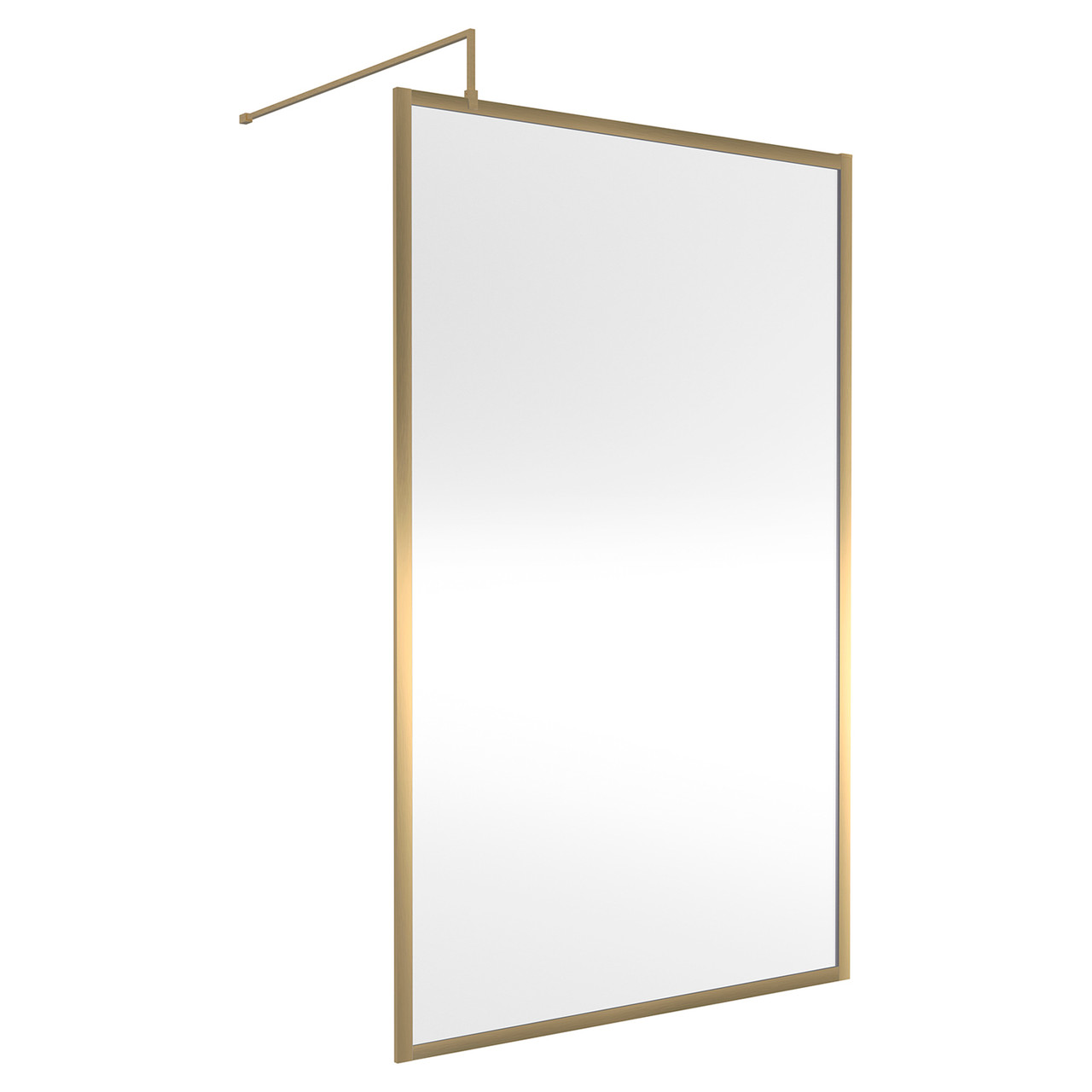 Nuie Full Outer Frame Wetroom Shower Screen with Support Bar