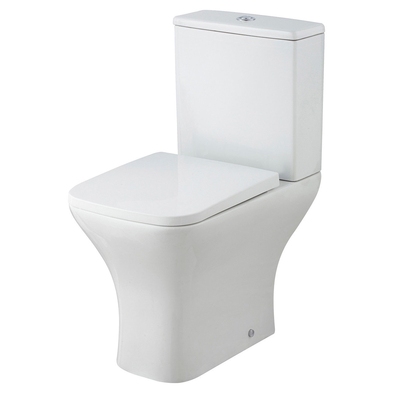 Nuie Ava Rimless Open Back Close Coupled Toilet with Soft Close Toilet Seat