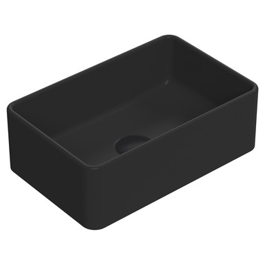 Nuie Matt Black Luxe X 235Mm Rectangular Countertop Basin | | Ceramic | 365Mm