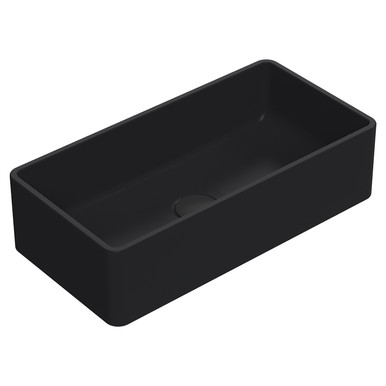 Nuie Matt Black Luxe Rectangular Countertop Basin | | Ceramic | 465Mm X 235Mm
