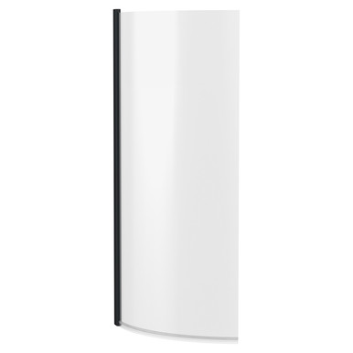 Nuie Matt Black Pacific Curved P Shape Shower Bath Screen | | Glass/Aluminium | 720Mm