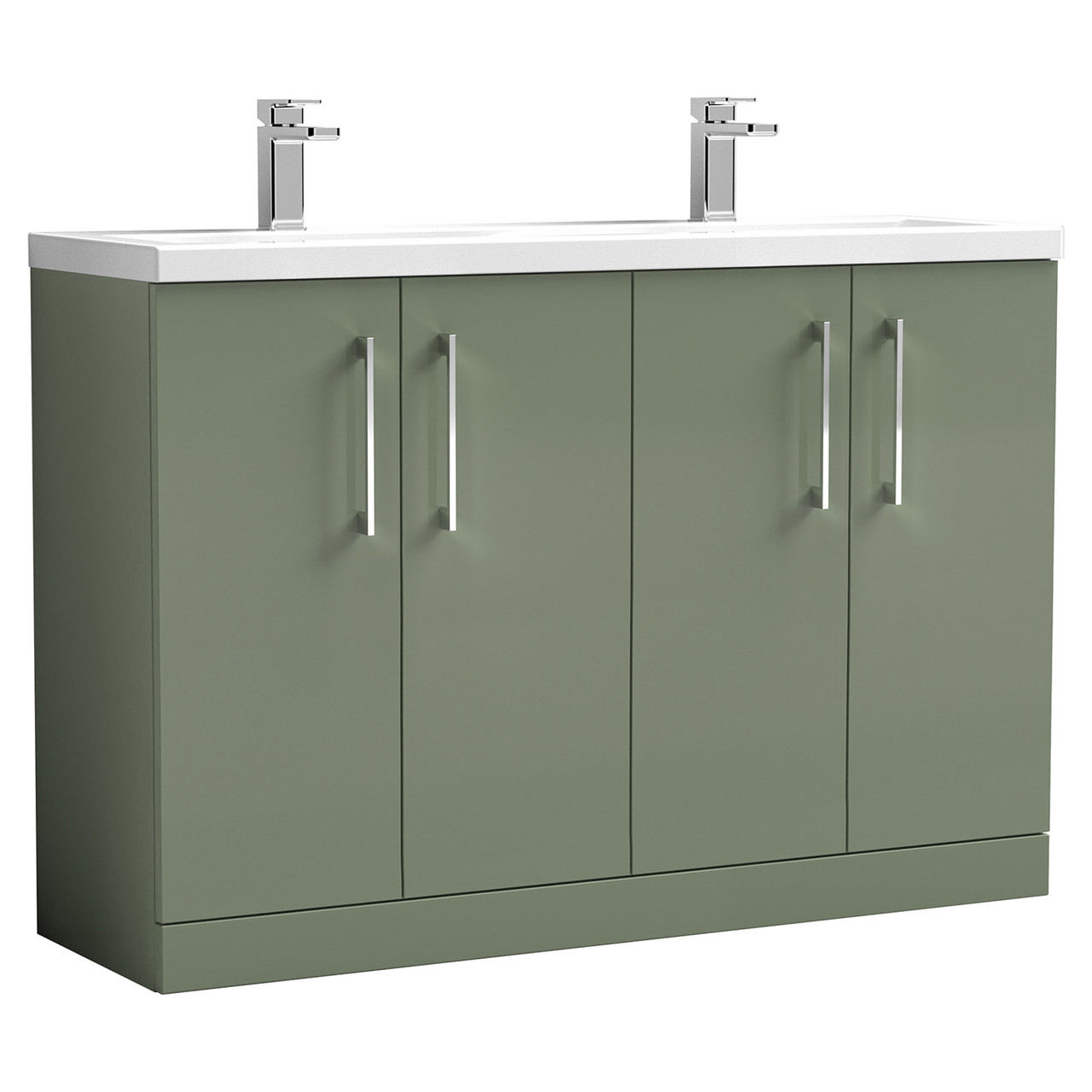 Nuie Arno 4 Door Vanity Unit with Double Ceramic Basins
